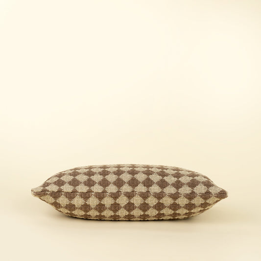21x12 Check Weave Pillow, Brown