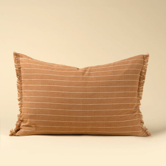16x24 Handloom Stripe Pillow, Terracotta
