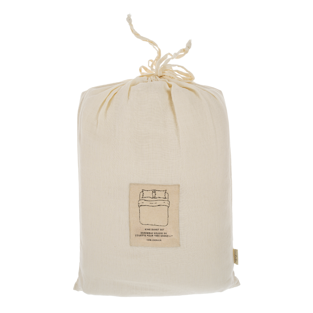 Reverie Linen King Duvet Set Ivory