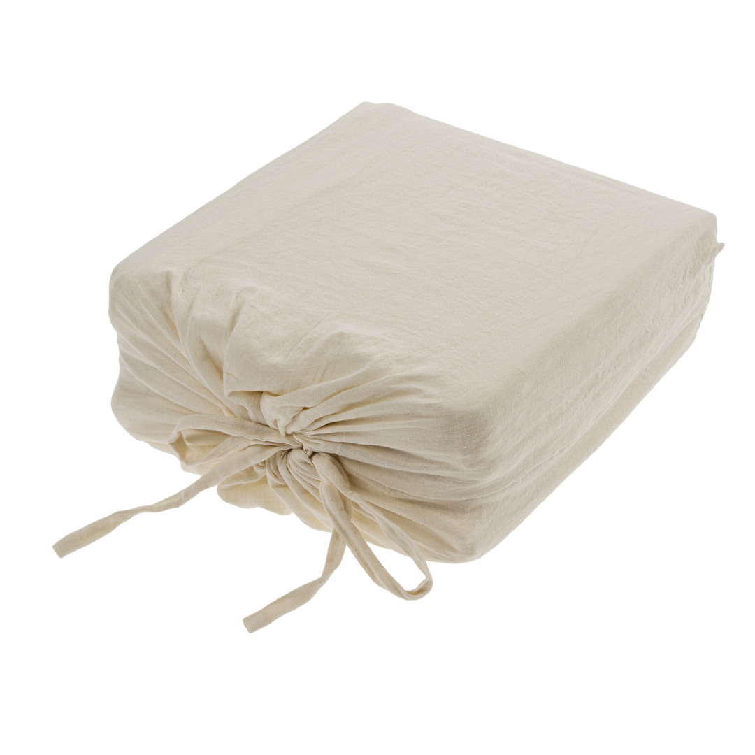 Lina Linen King Duvet Set, Ivory
