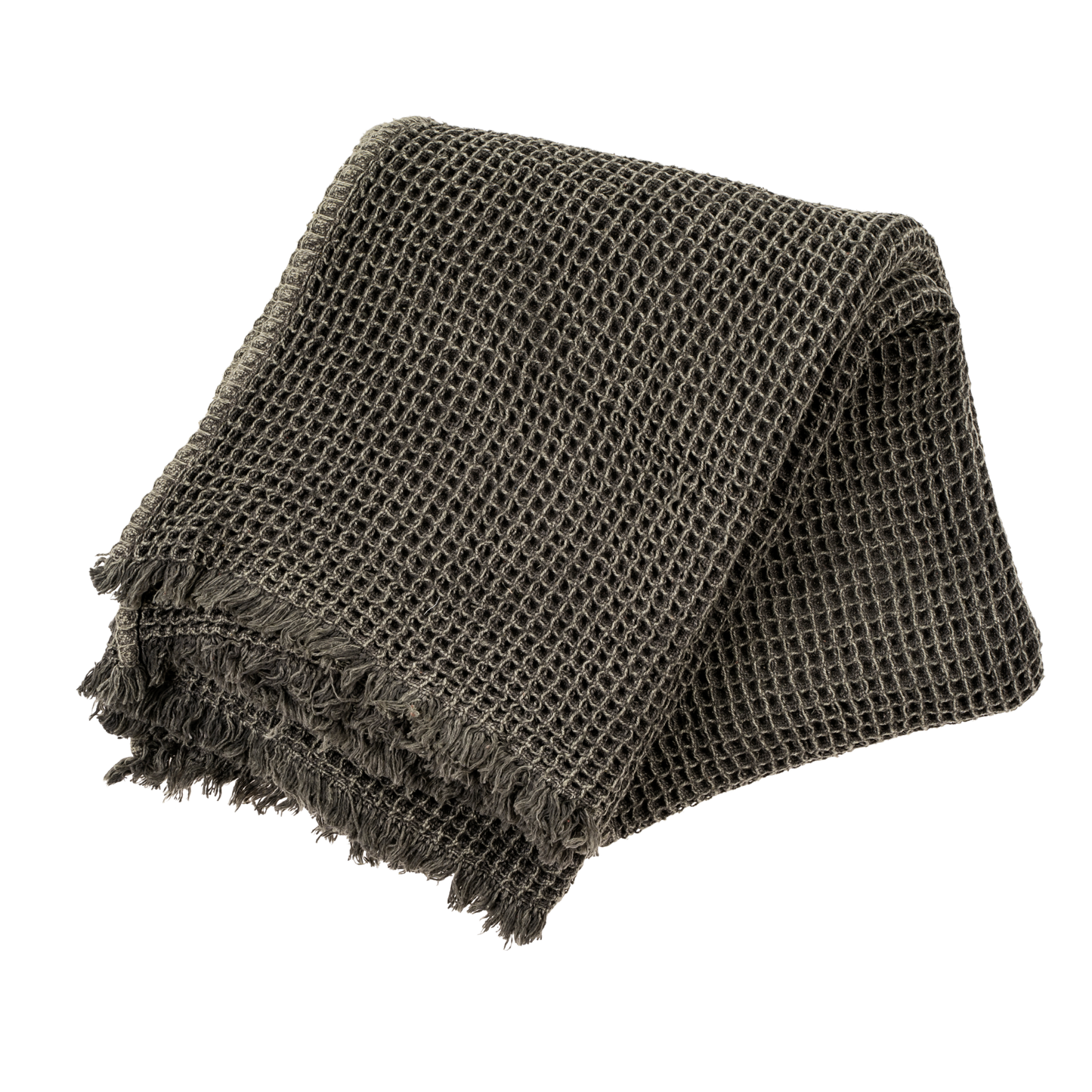 Waffle Throw, Dark Grey