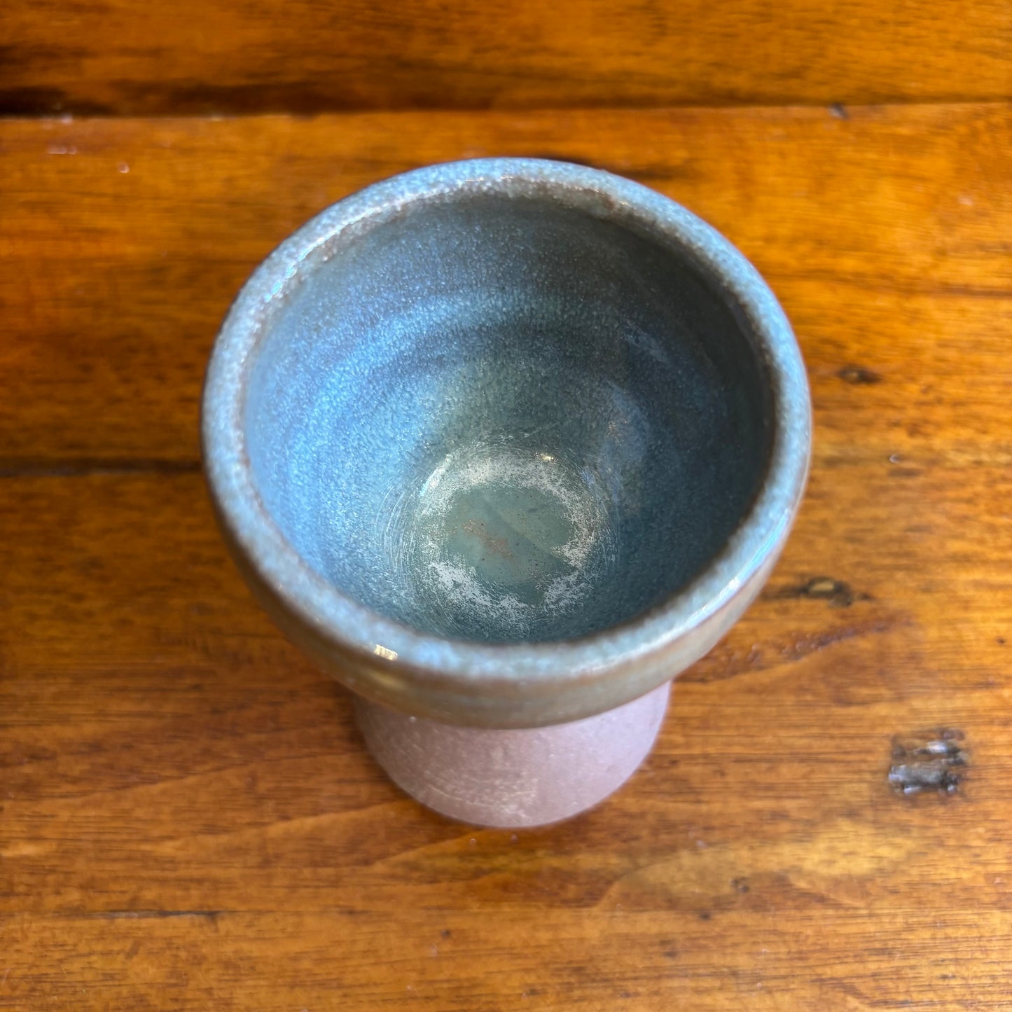 Vintage Pottery Light Blue Goblet- XS