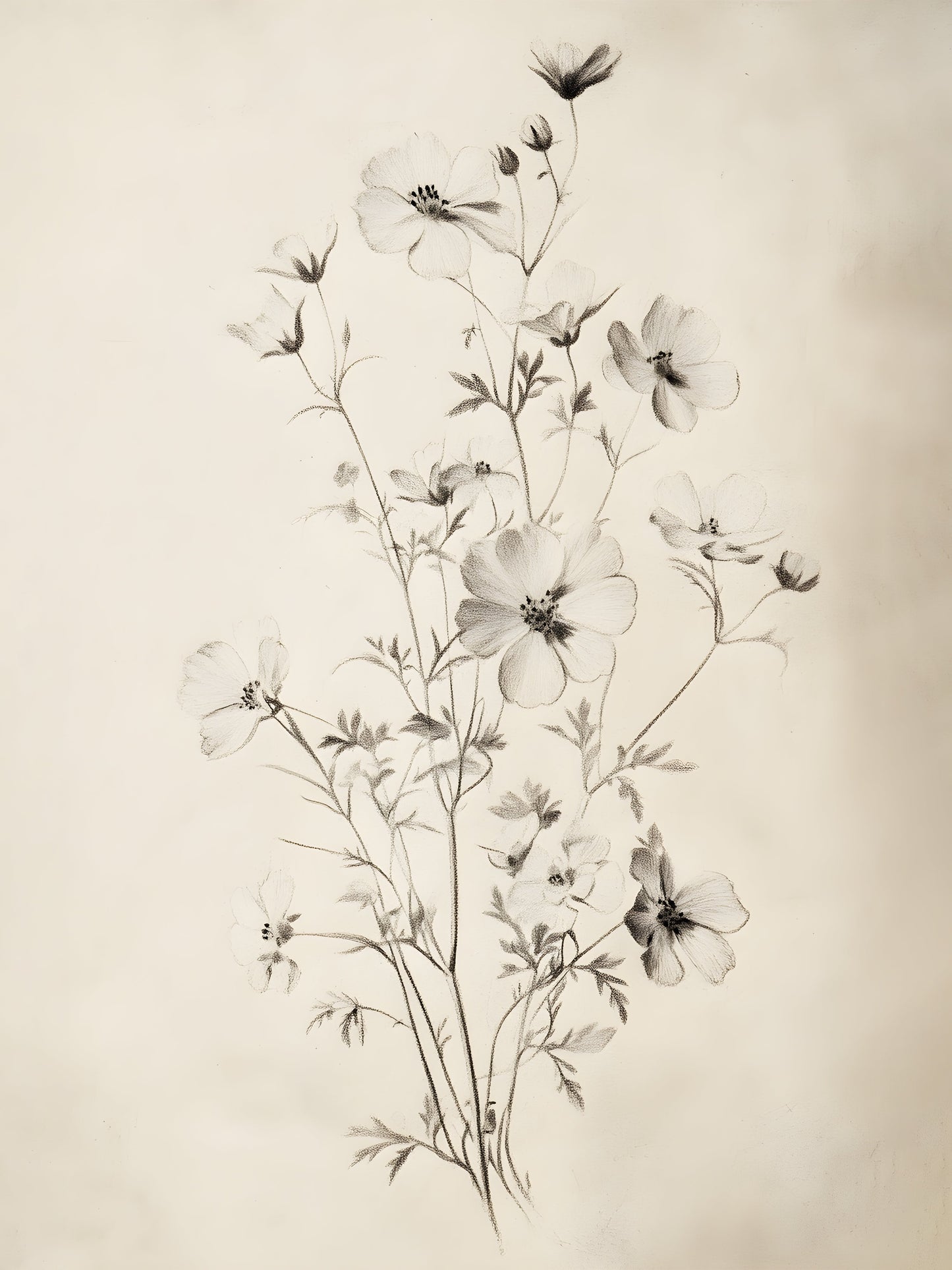 Esquisse Florale 1, VINTAGE FRAME