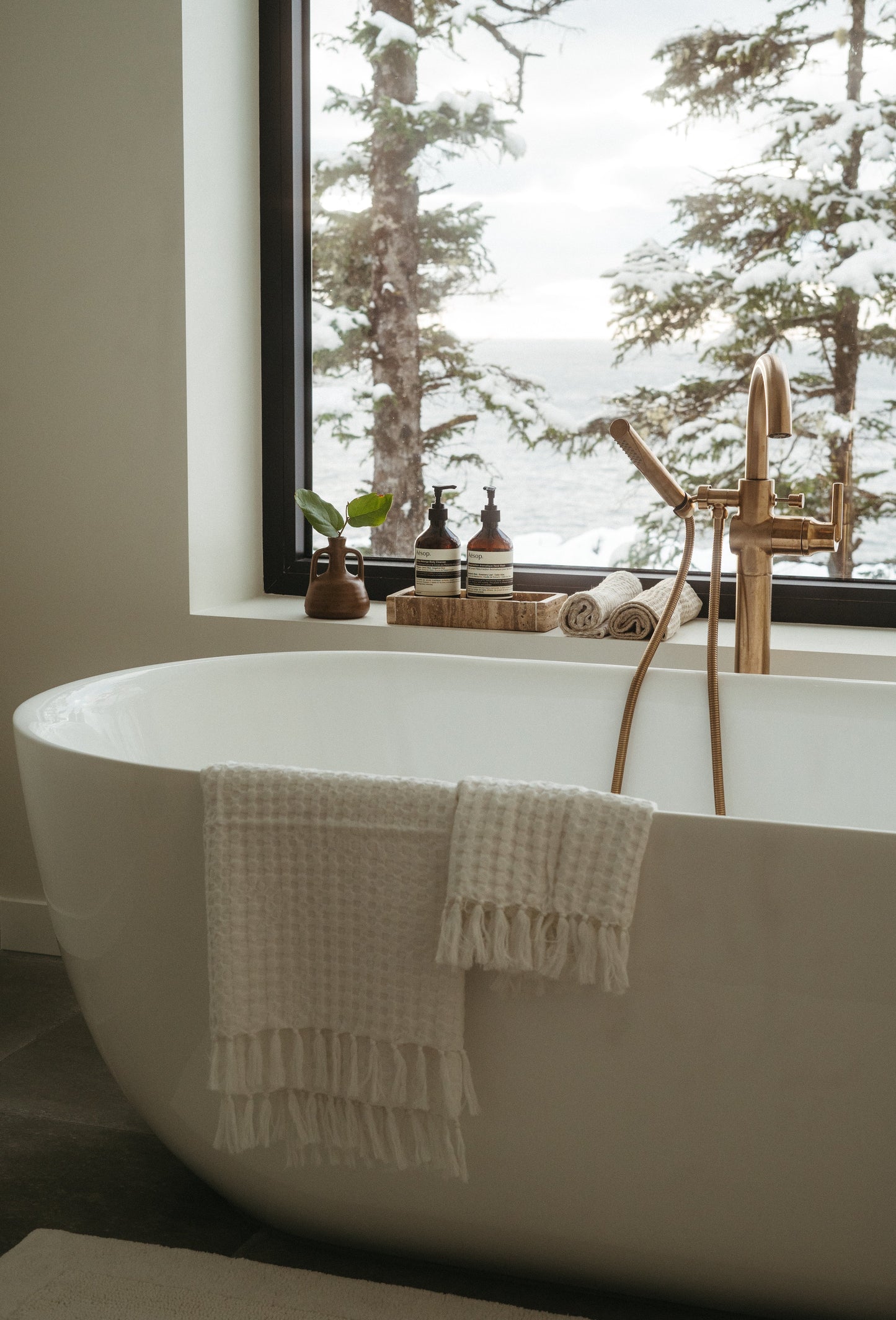 Waffle Bath Towel, White