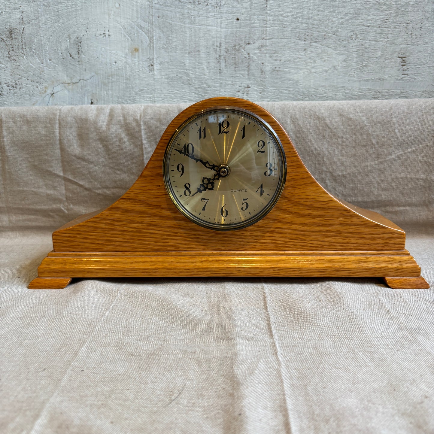 Vintage Mantle Clock - Light Wood