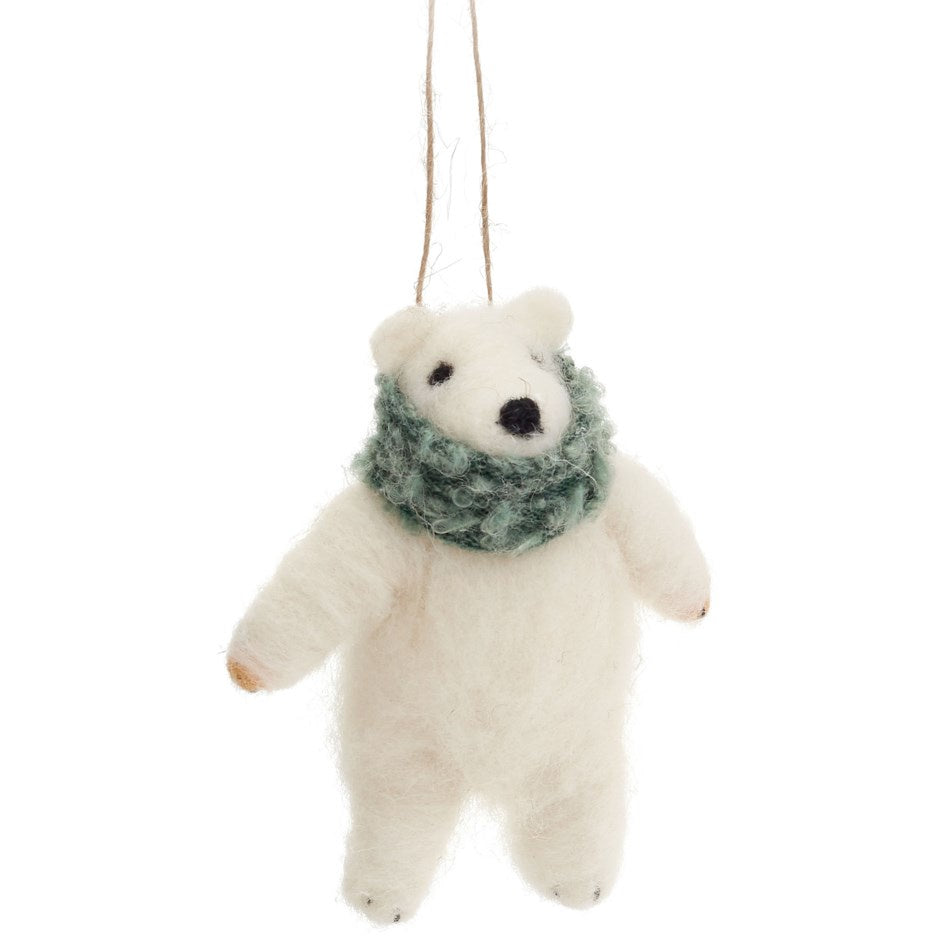 Polar Bear w/ Scarf Ornament