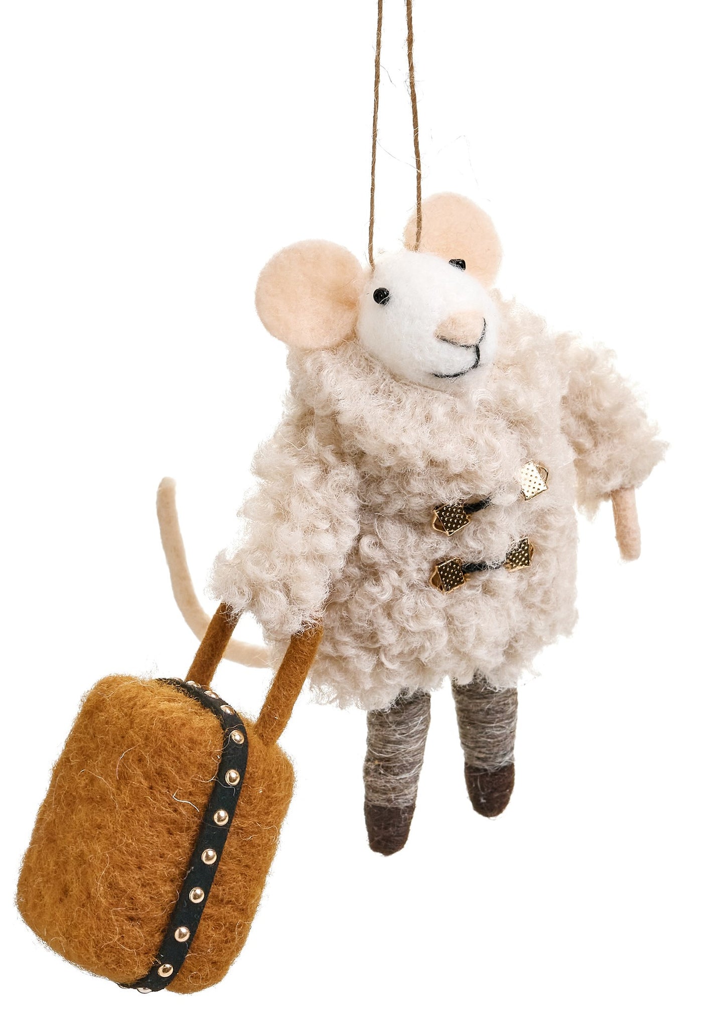 Wool Luggage Mouse Ornament