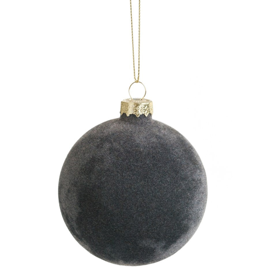 Velvet Glass Ornament: Grey