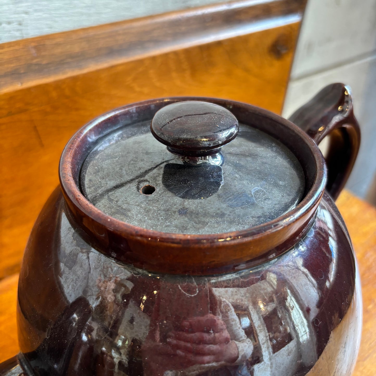 Vintage Brown Tea Pot - LG
