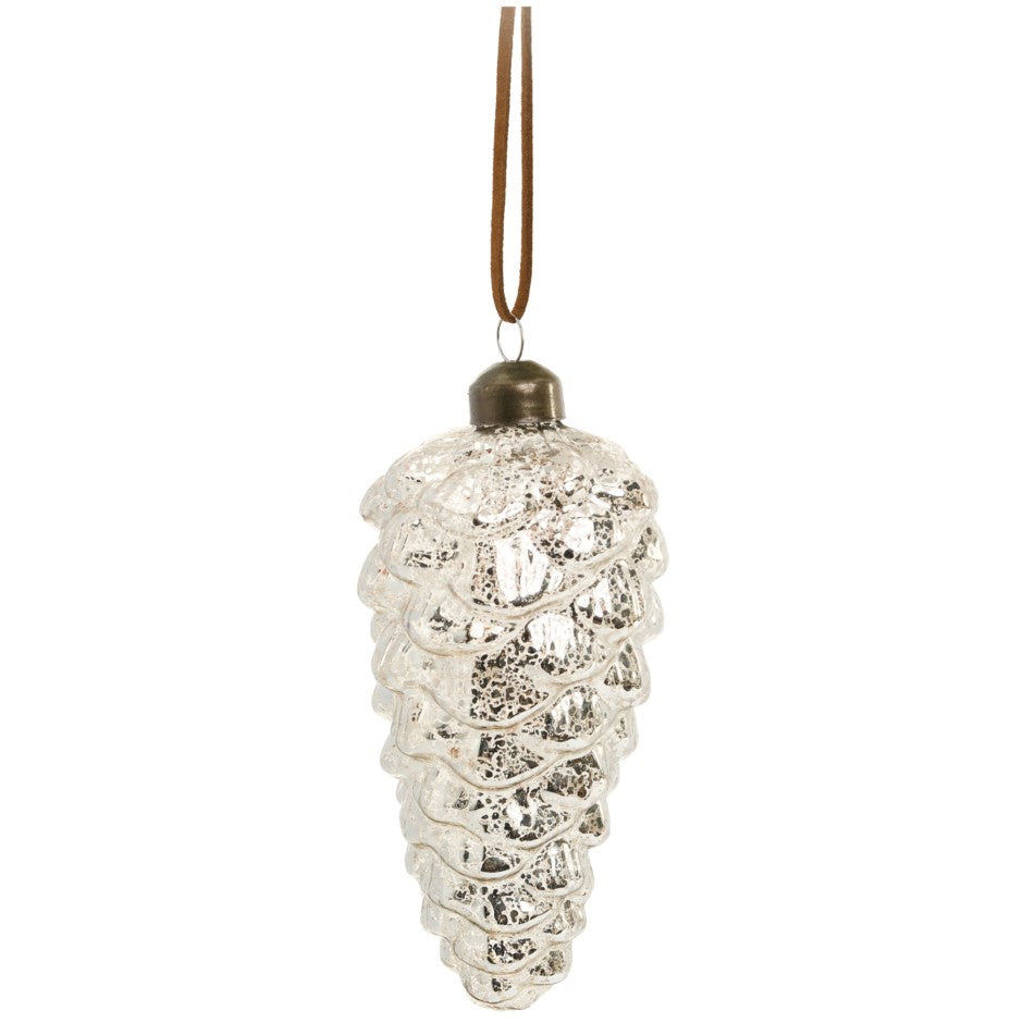 Mercury Glass Pinecone- Silver