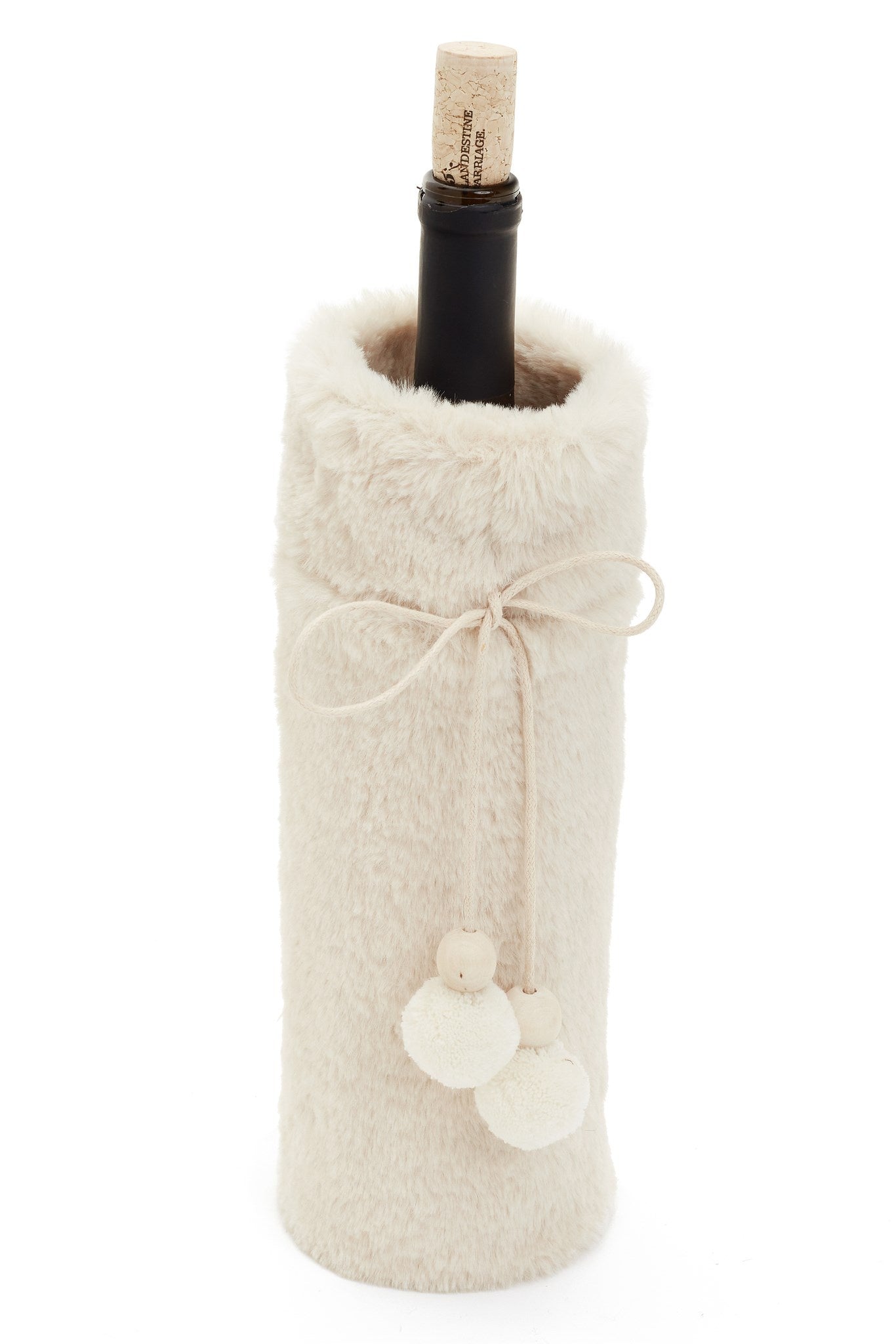 Faux Fur Wine Bottle Bag