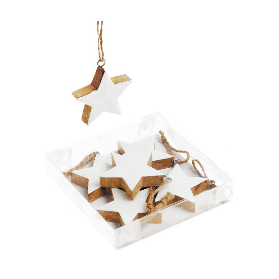 Wooden Star Ornament: White