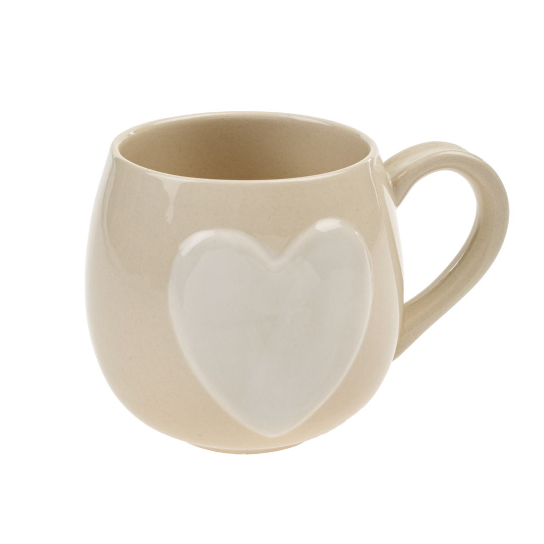 Big Heart Mug, Cream/White