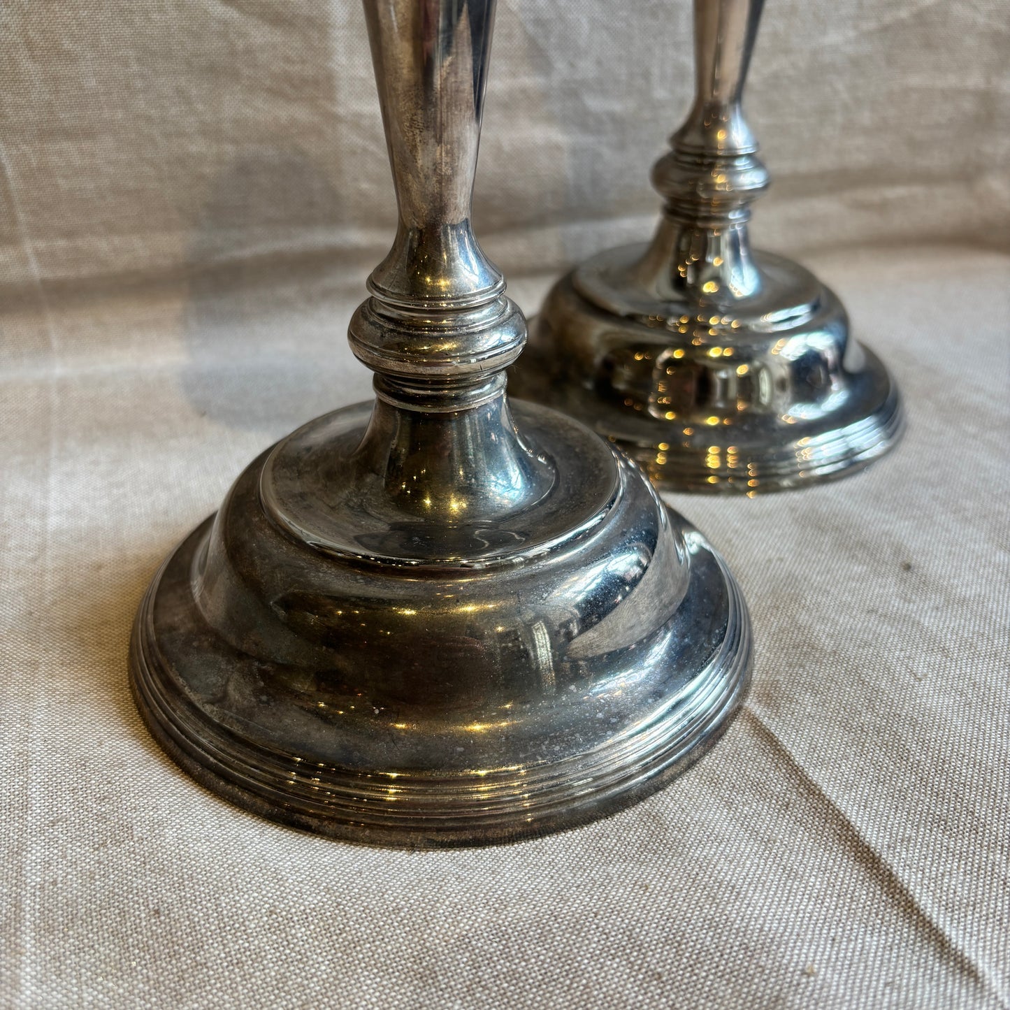 Vintage Silver Candlestick Holders LG - Set of 2