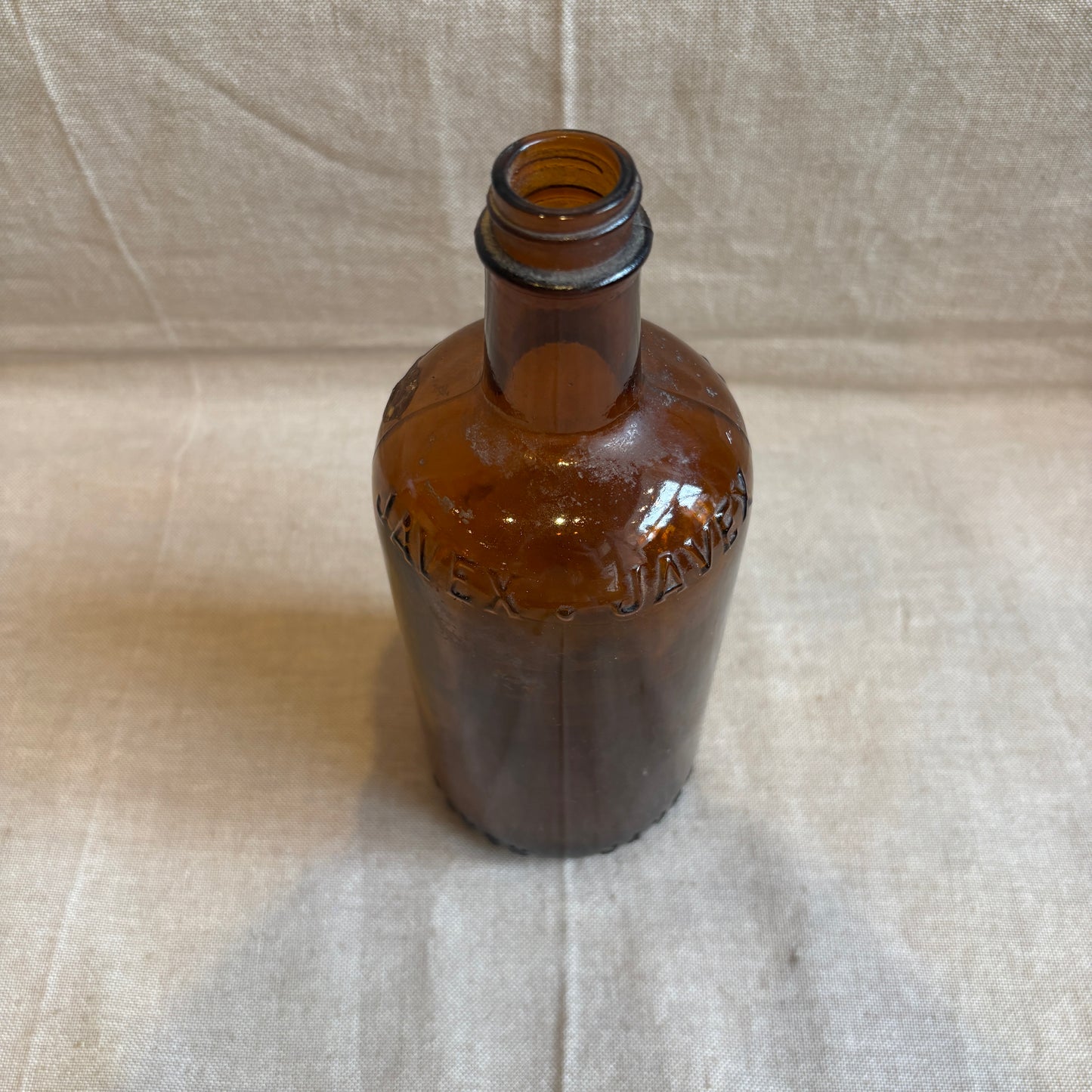 Vintage Brown Glass Javex Bottle - SM