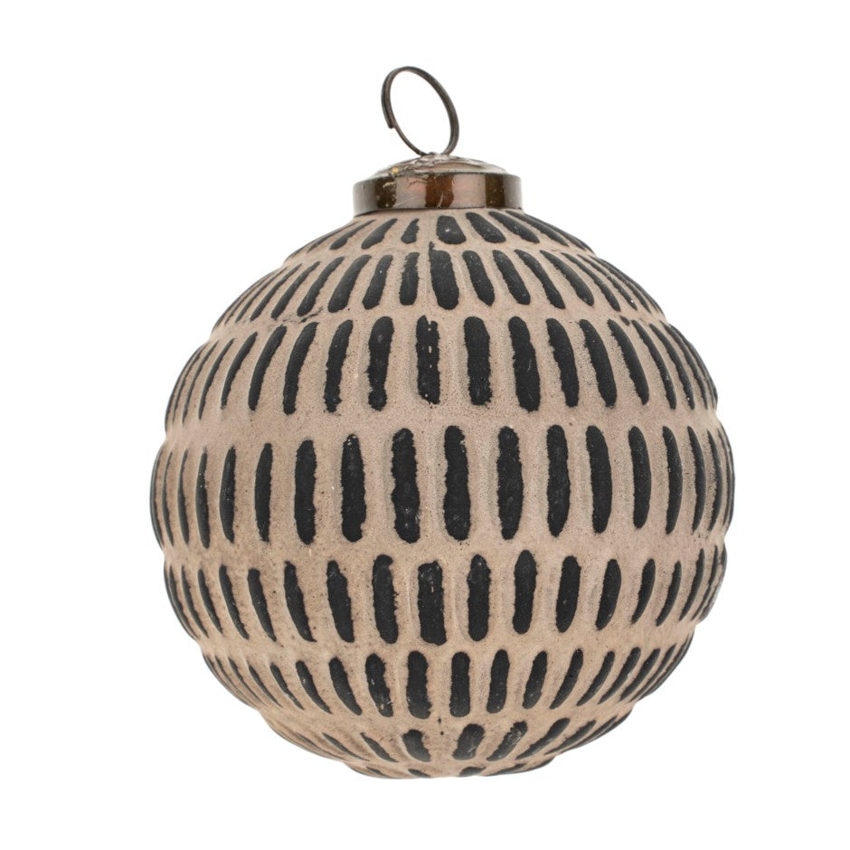 Patinaed Ball Ornament: Dots