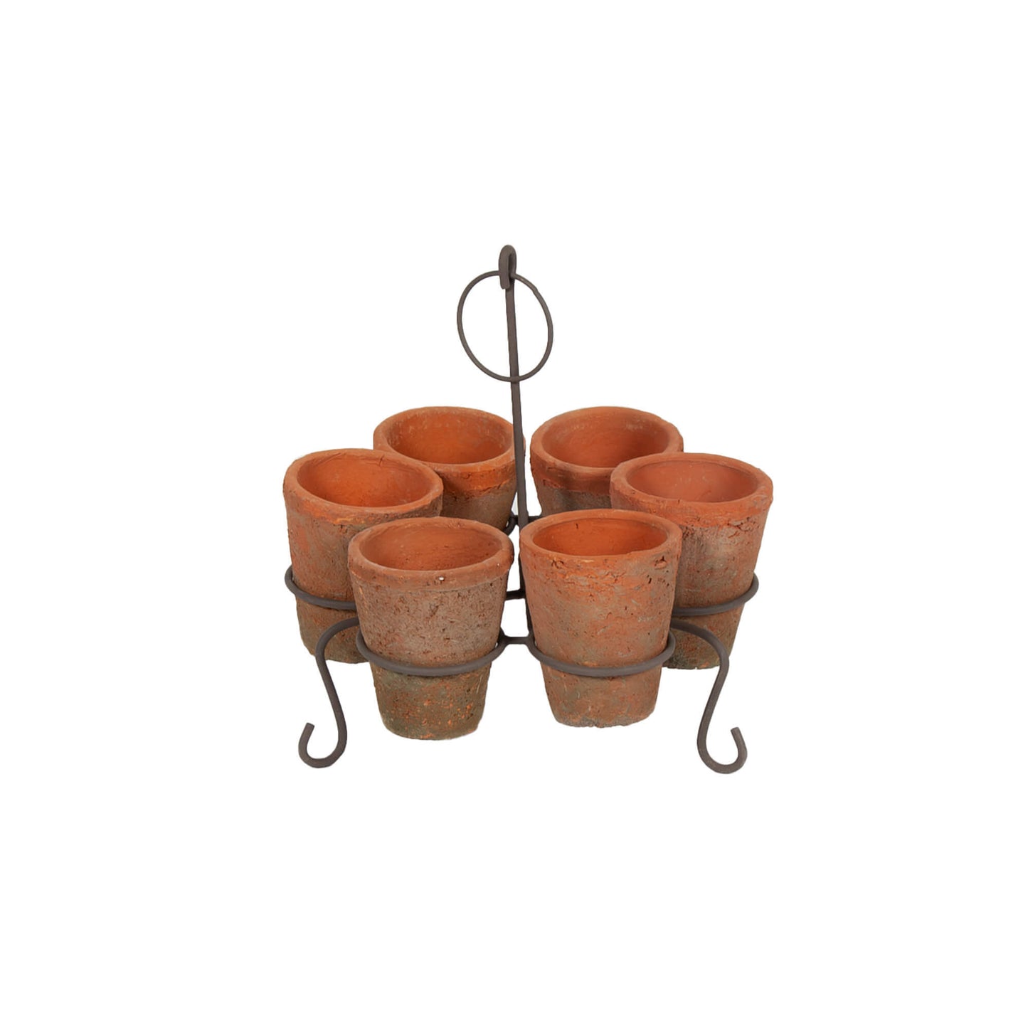 Wire Stand w/ 6 Terracotta Pots