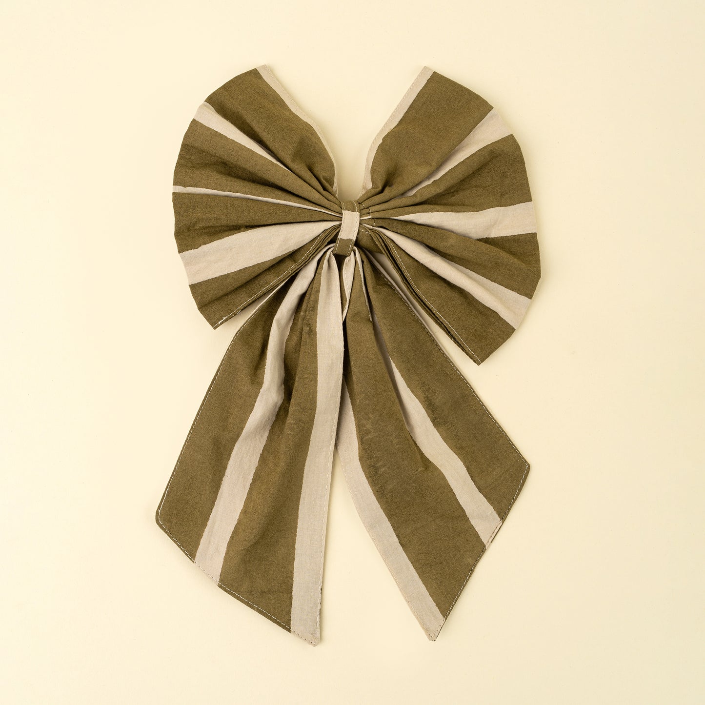 Block Print Stripe Bow w/ Clip