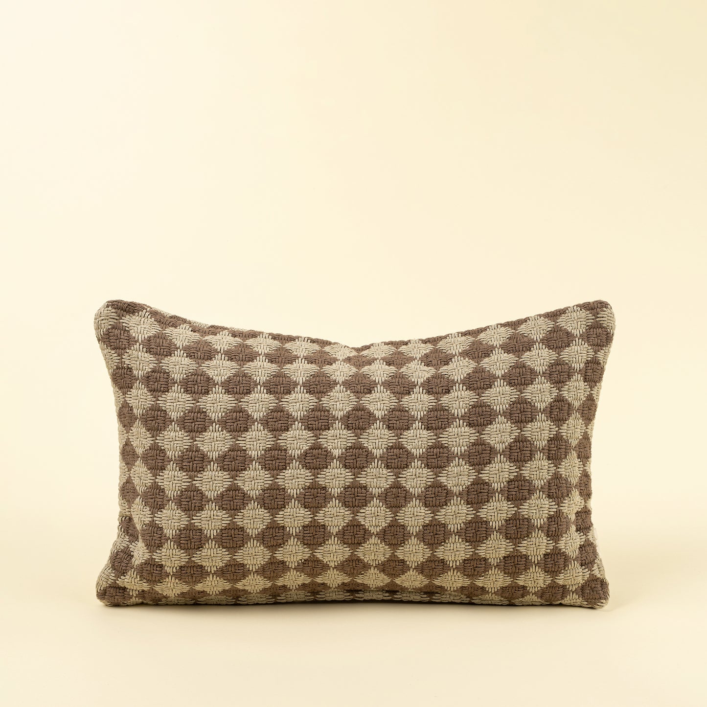 Brown Check Weave Pillow - 21 x 12