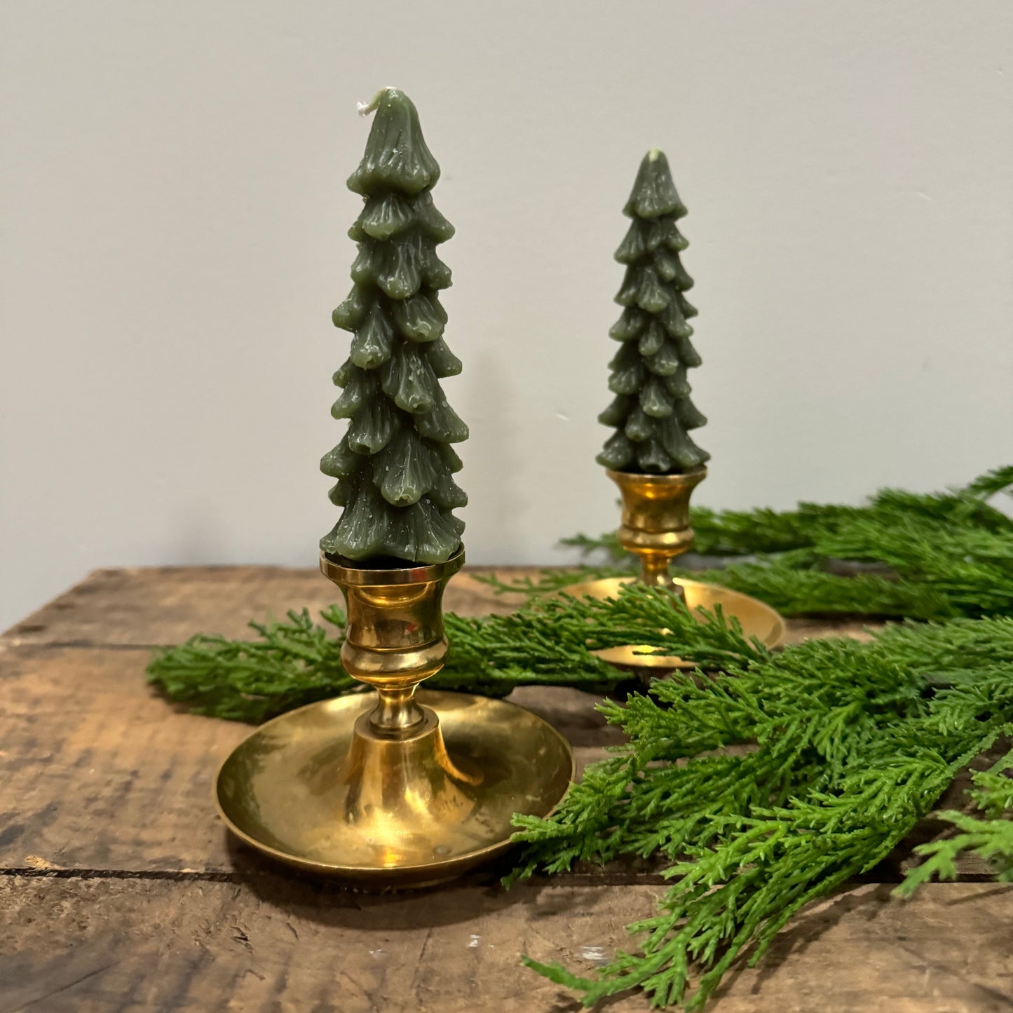 5"H Unscented Tree Shaped Taper Candles