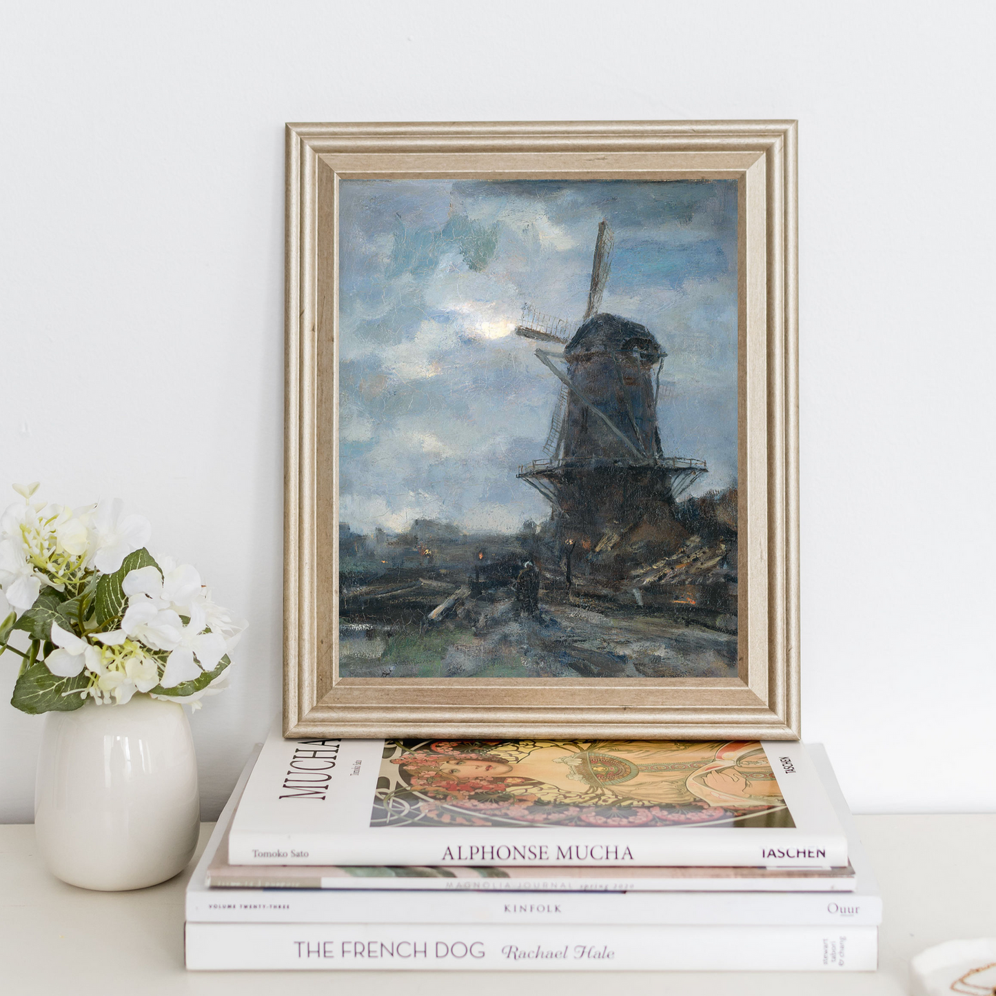 Vintage Print - Moody Windmill