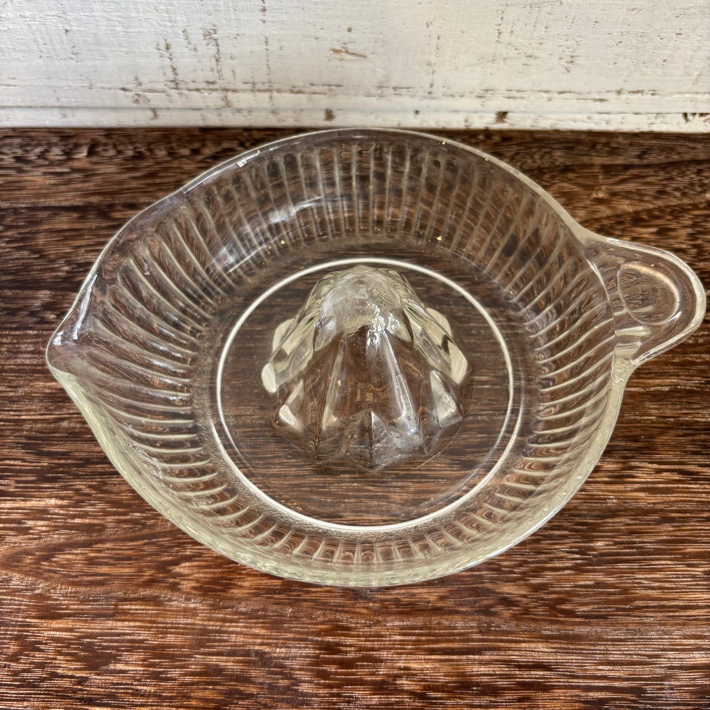 Vintage Glass Ribbed Juicer- LG