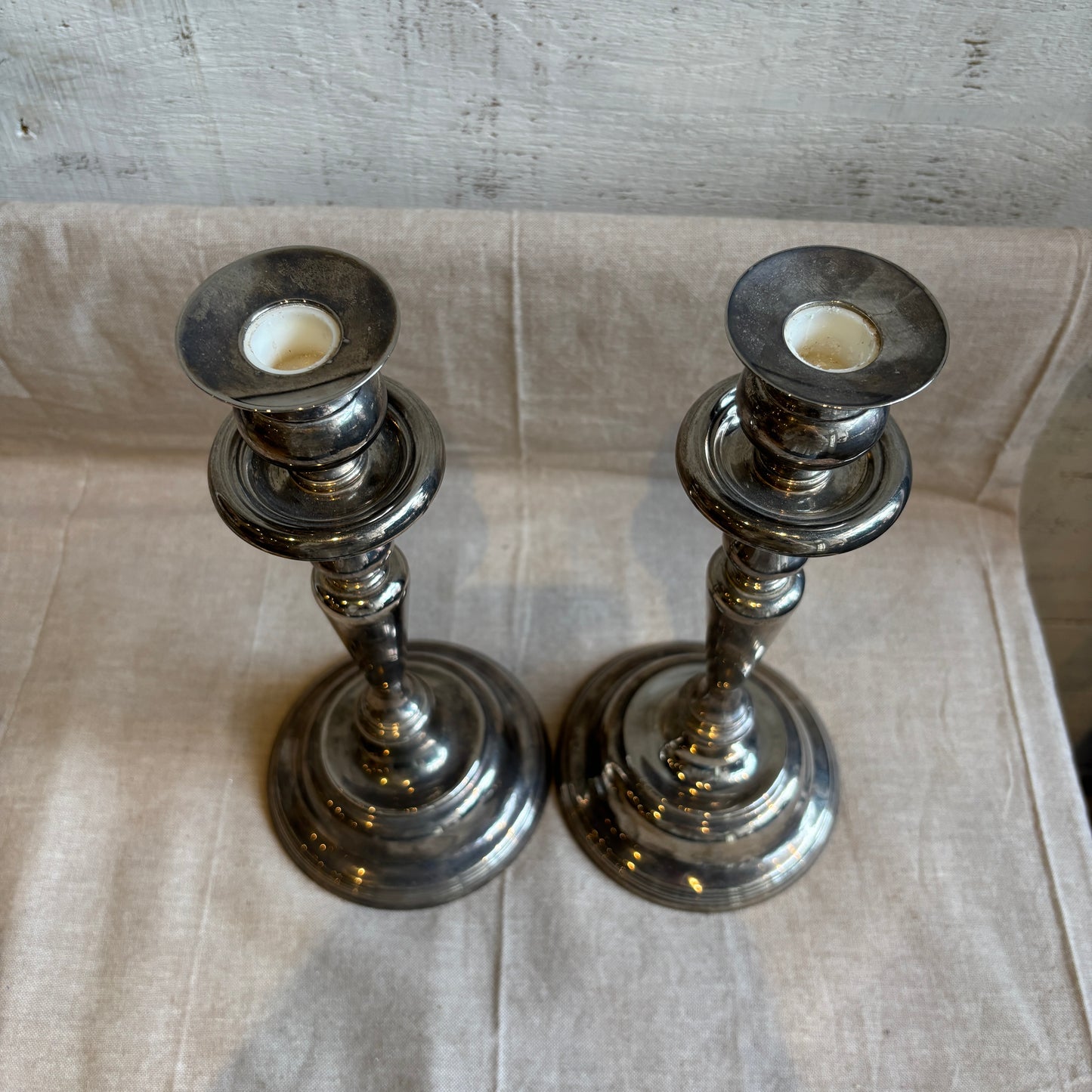 Vintage Silver Candlestick Holders LG - Set of 2