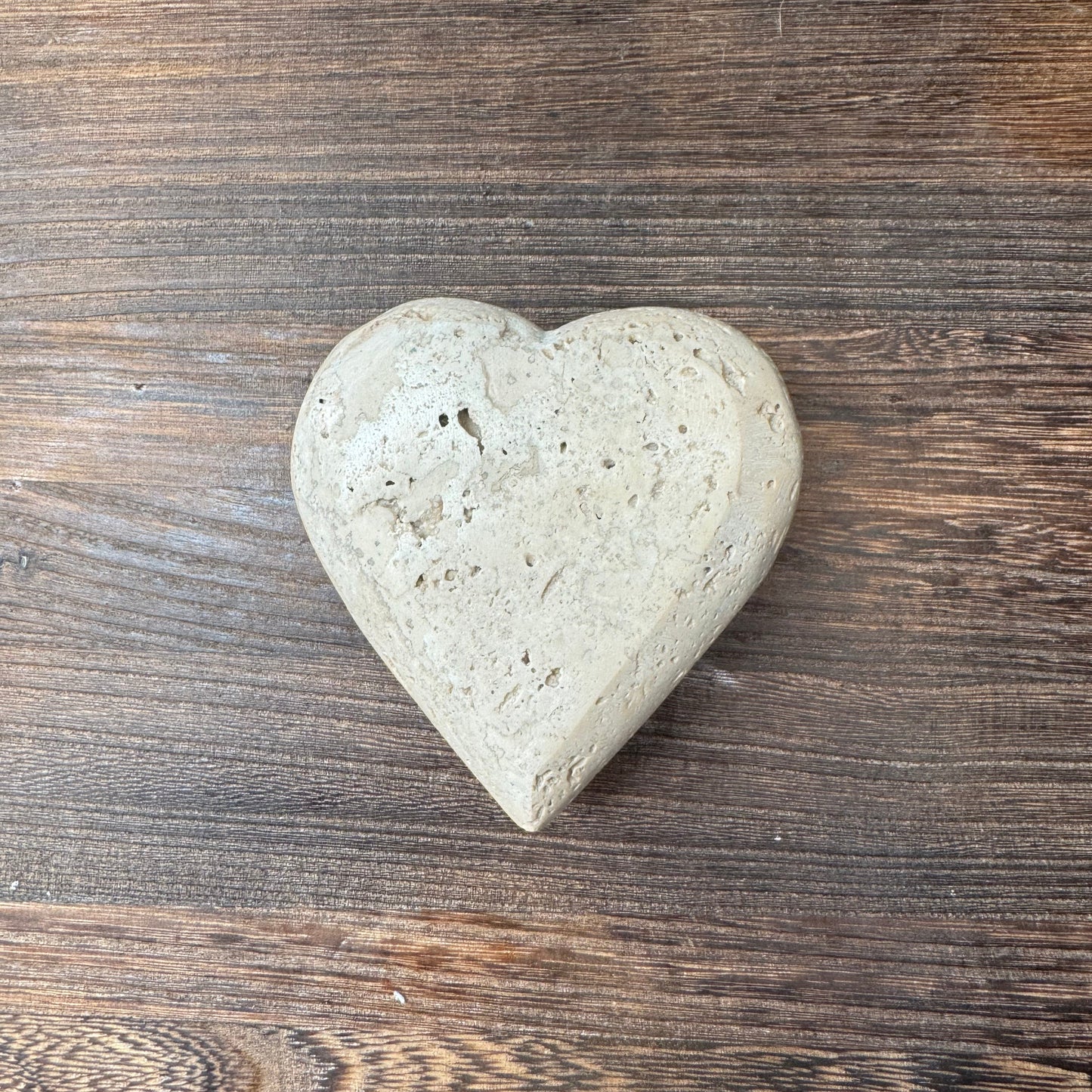 Travertine Heart Paper Weight