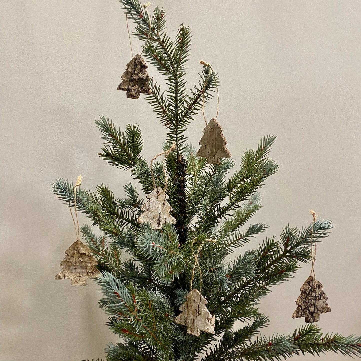 Birch Bark Tree Shaped Ornaments
