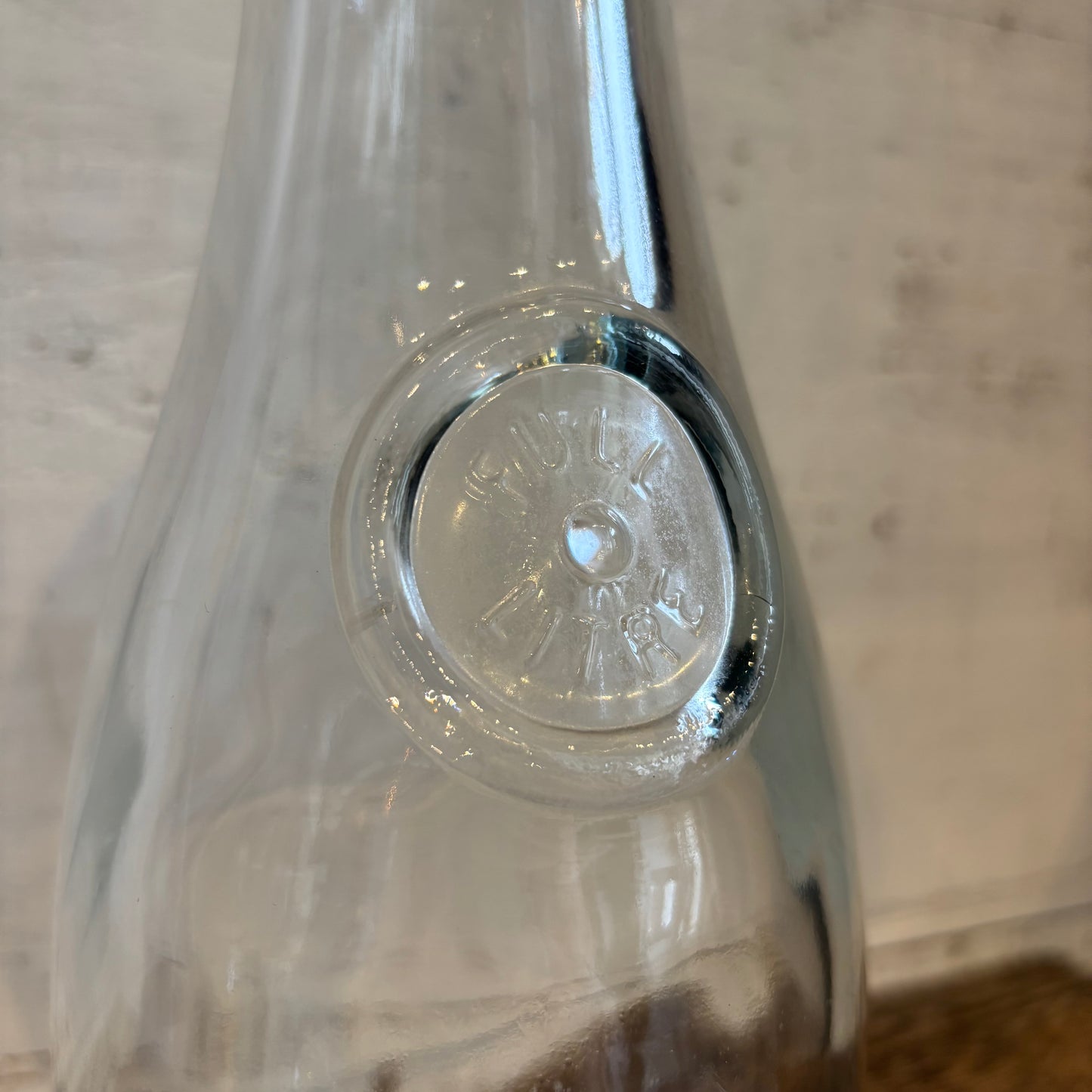 Vintage Glass Wine Carafe - Full Litre