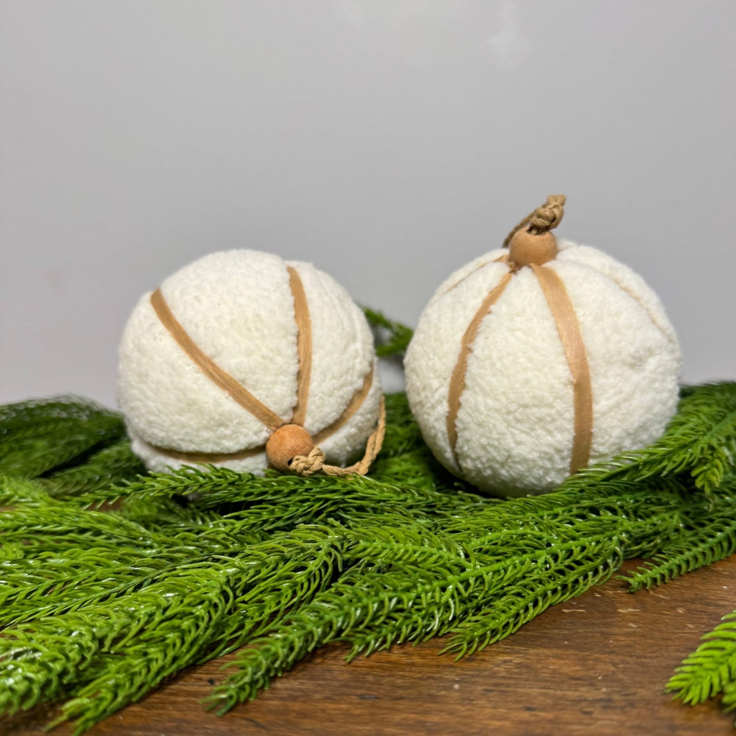 Sherpa Ball Ornament - Ivory/Natural