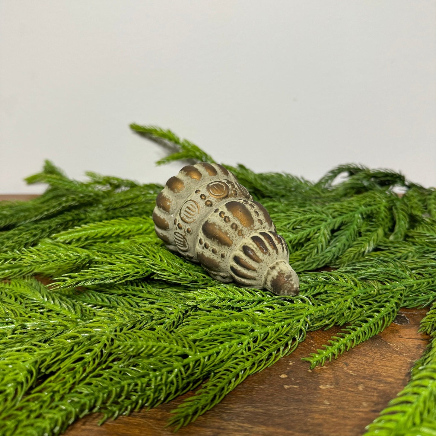 Patinaed Ornament: Golden Green