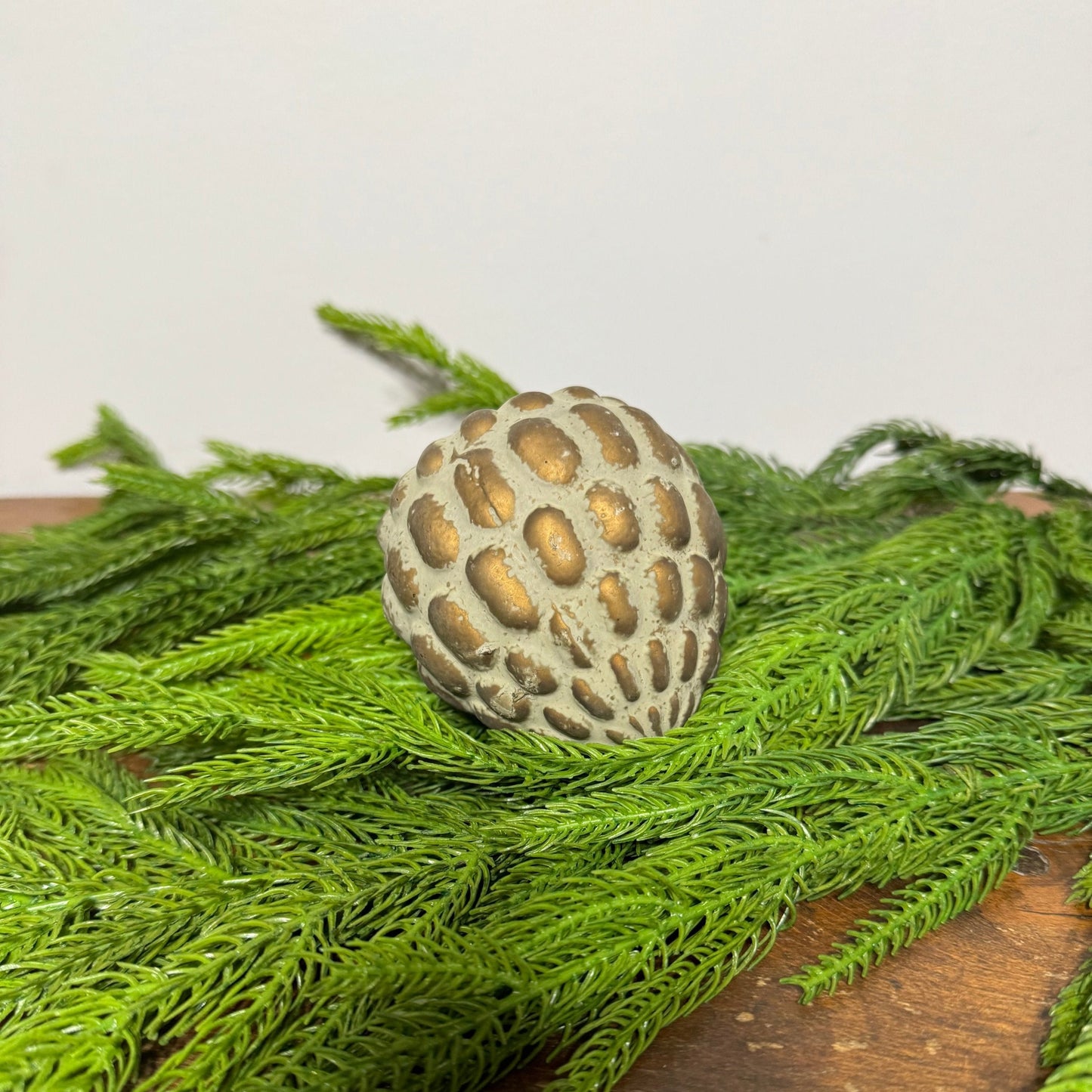 Patinaed Ornament: Golden Green