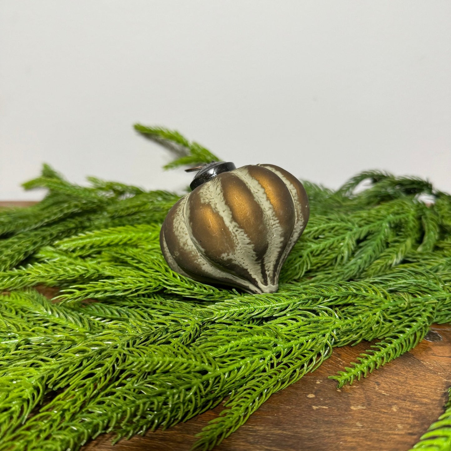 Patinaed Ornament: Golden Green