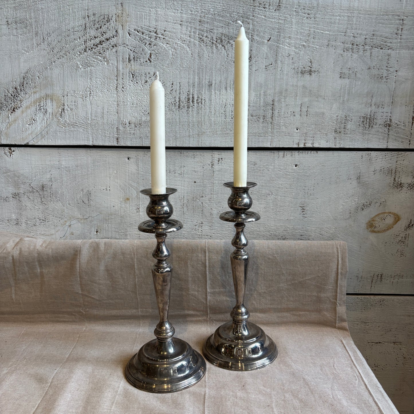 Vintage Silver Candlestick Holders LG - Set of 2