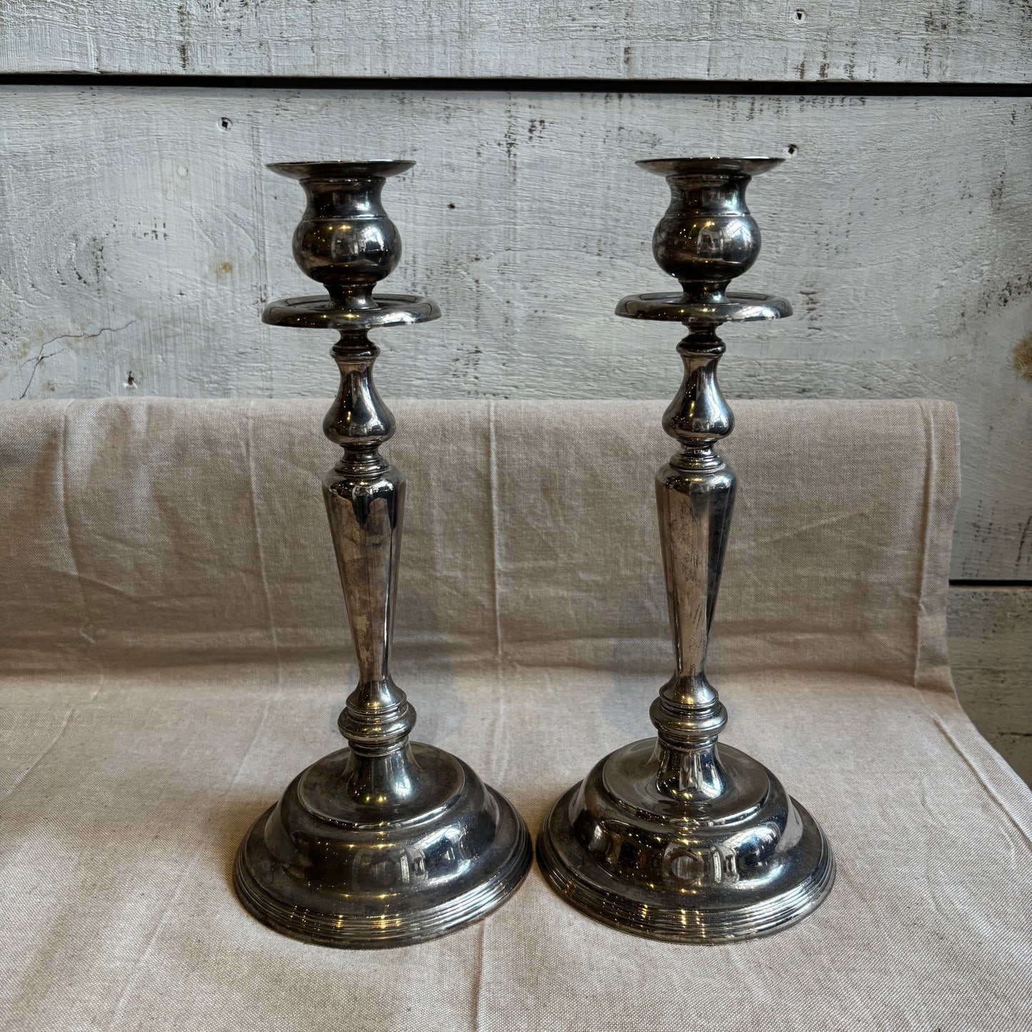 Vintage Silver Candlestick Holders LG - Set of 2