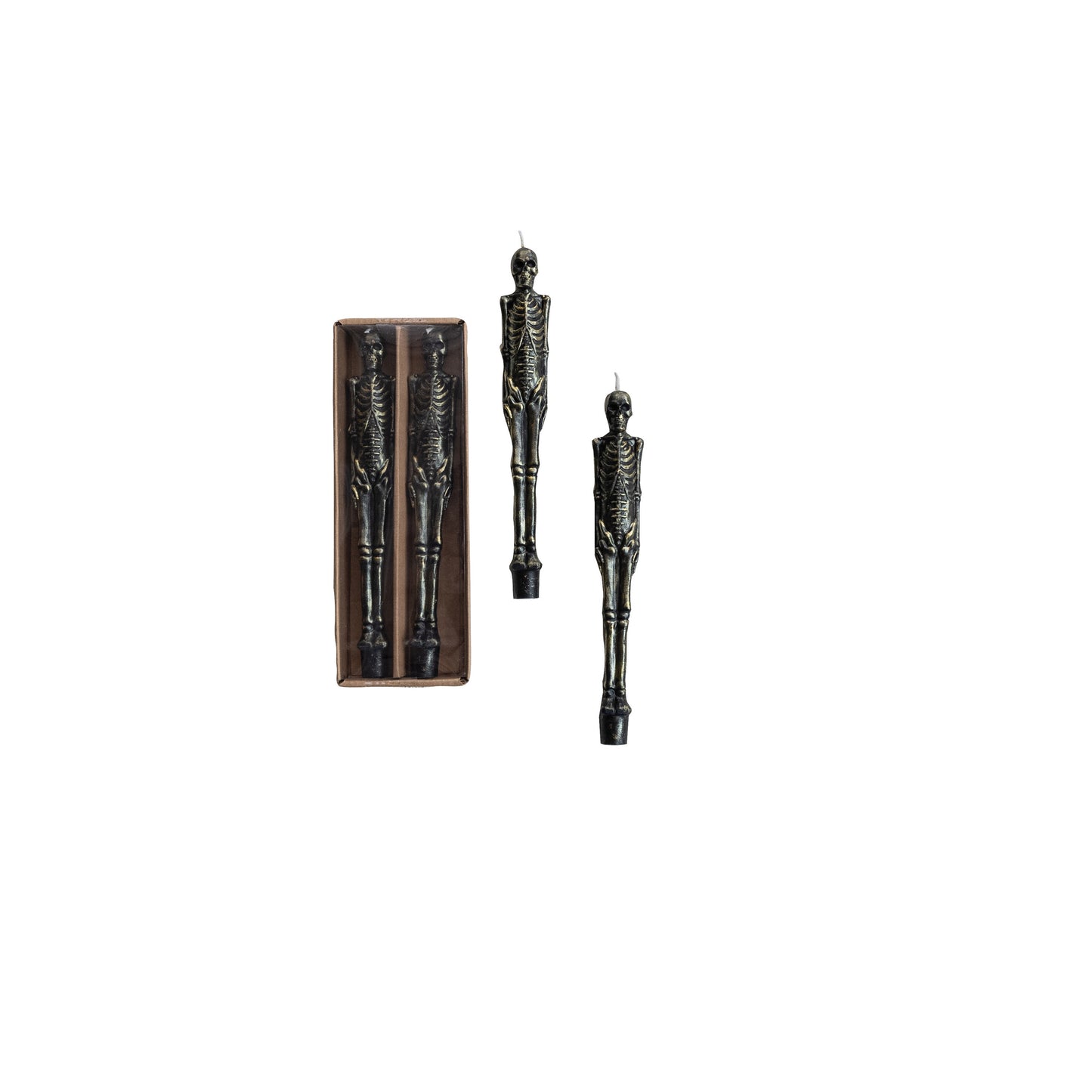 Skeleton Taper Candles - Set of 2