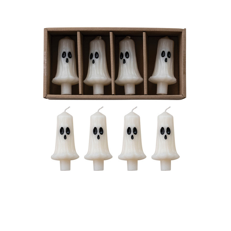 Ghost Taper Candles - Set of 4
