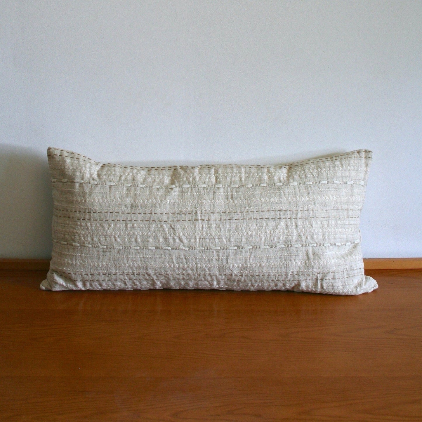 Embroidered Lumbar Pillow - 14 x 31