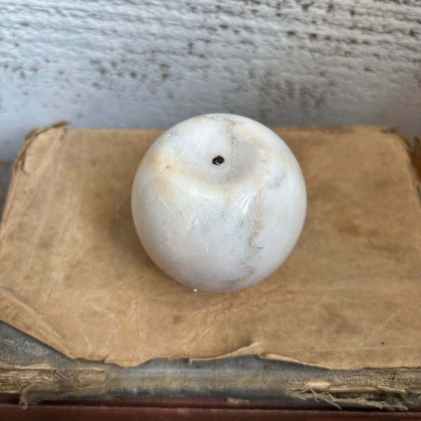 Vintage Alabaster Apple Paperweight