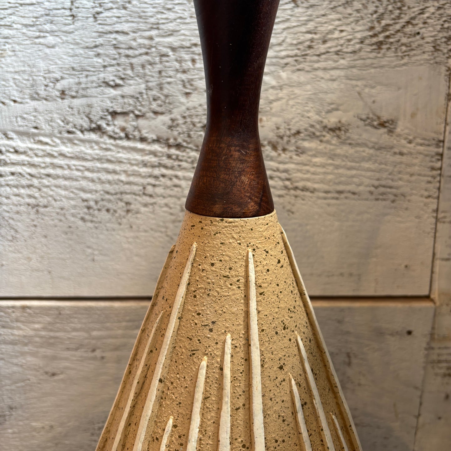 Vintage MCM Teak & Ceramic Table Lamp