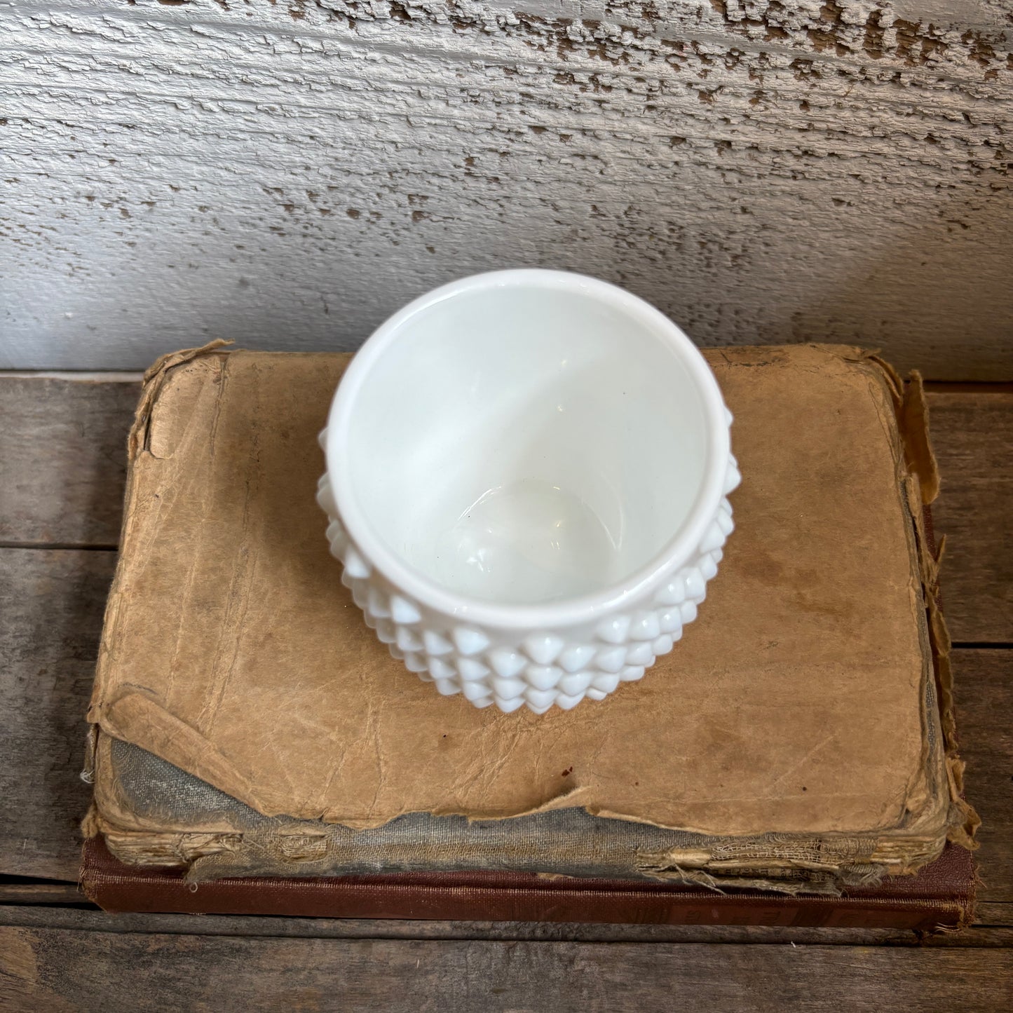 Vintage Hobnail Milk Glass Cup