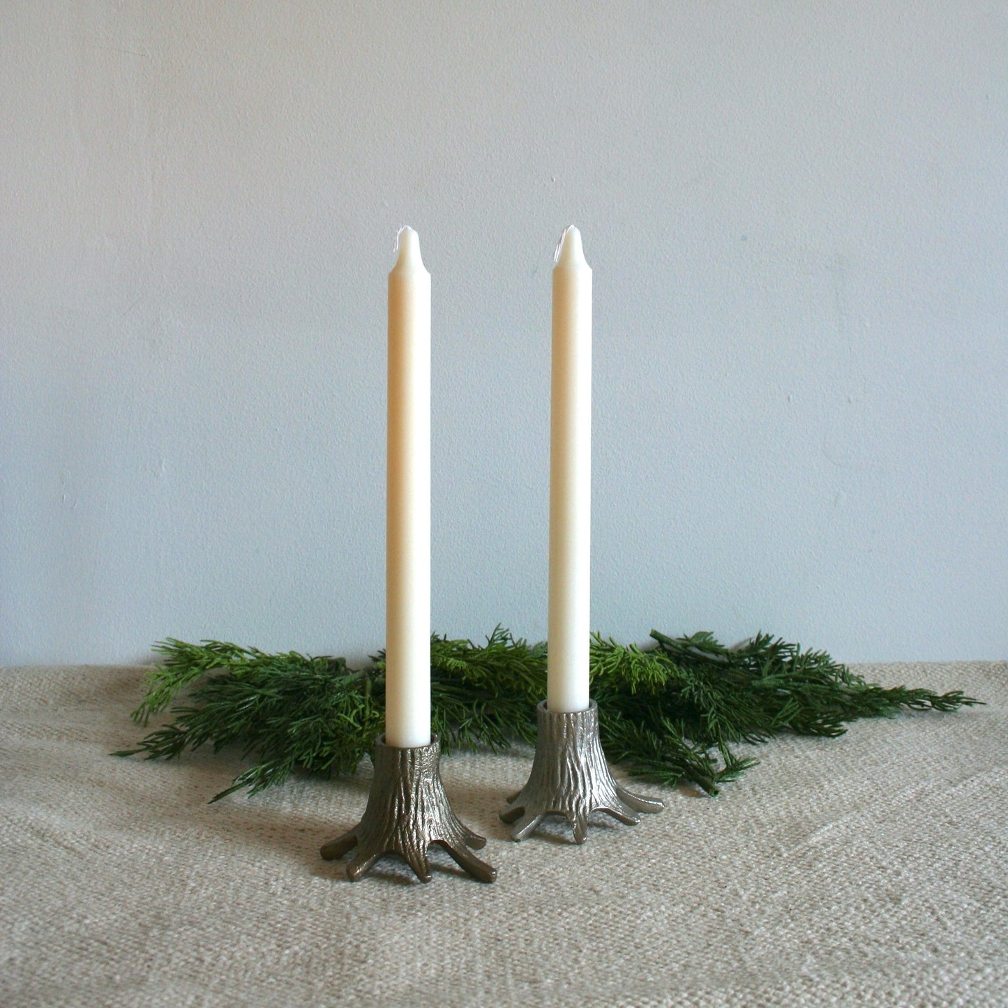 Cast Metal Stump Candle Holder