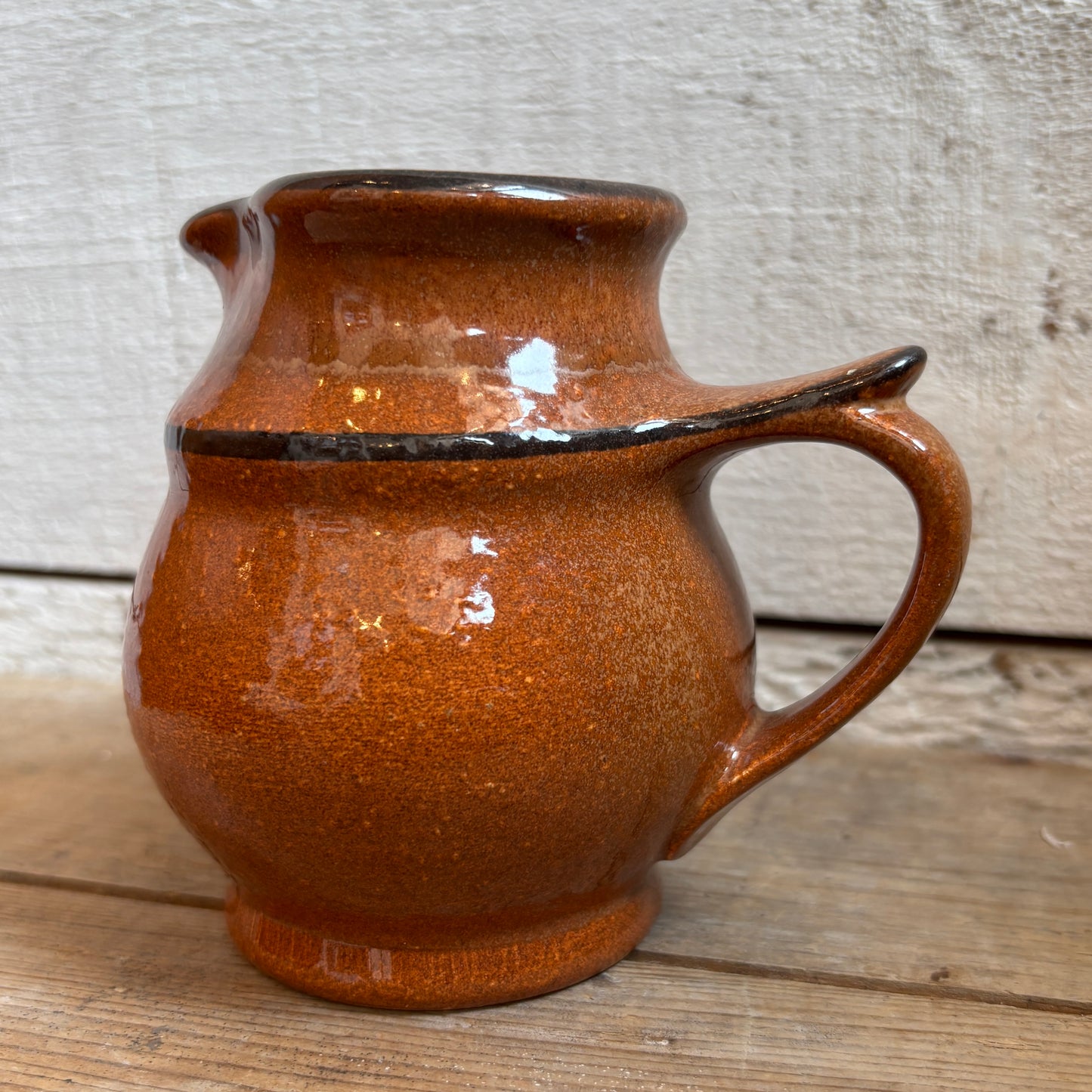 Vintage Franciscan Creamer - Brown w/Black Stripe