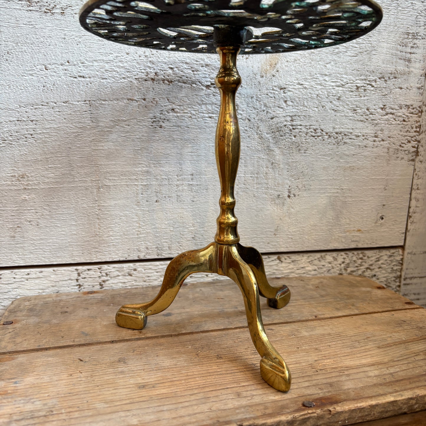 Vintage Brass Trivet Stand - Ship Design
