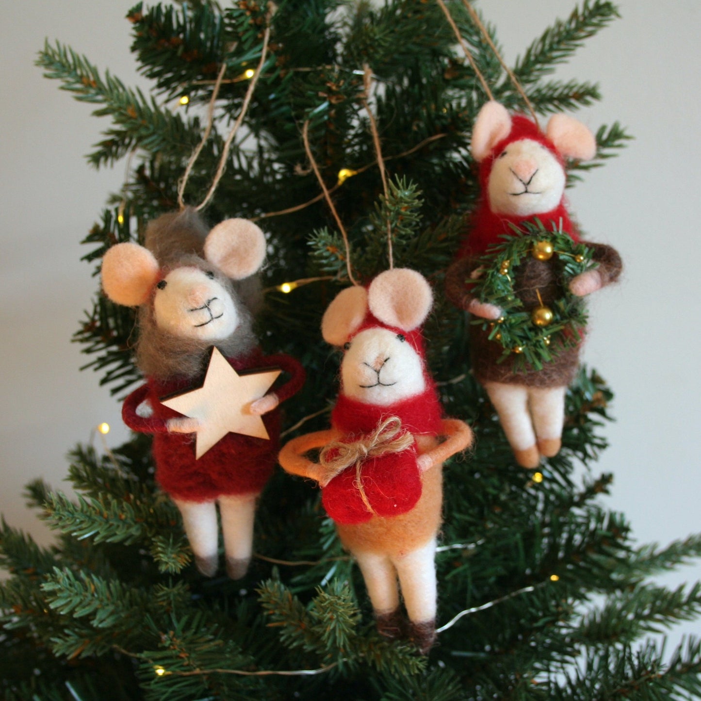 Hooded Felt Mouse Ornament