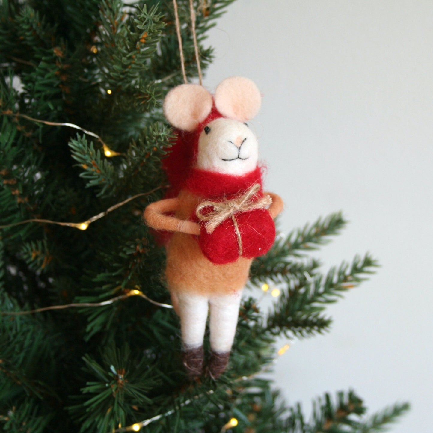 Hooded Felt Mouse Ornament