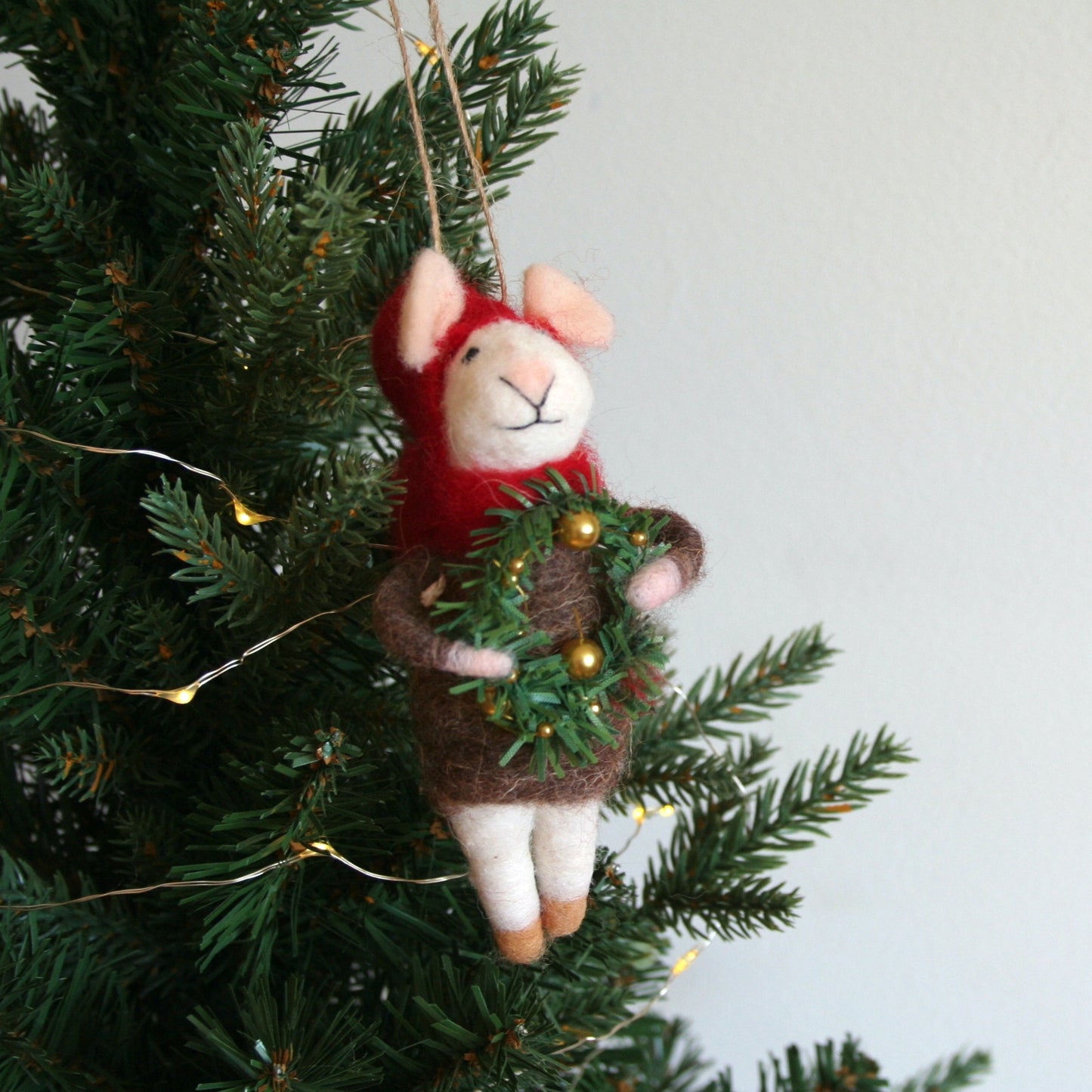 Hooded Felt Mouse Ornament