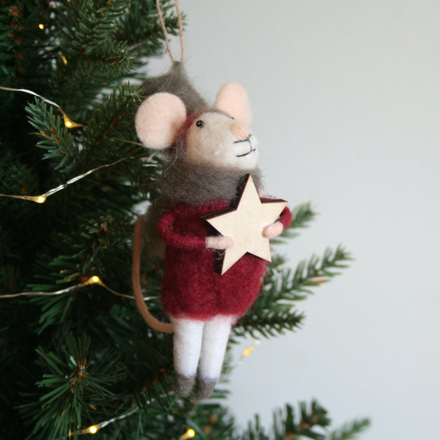 Hooded Felt Mouse Ornament
