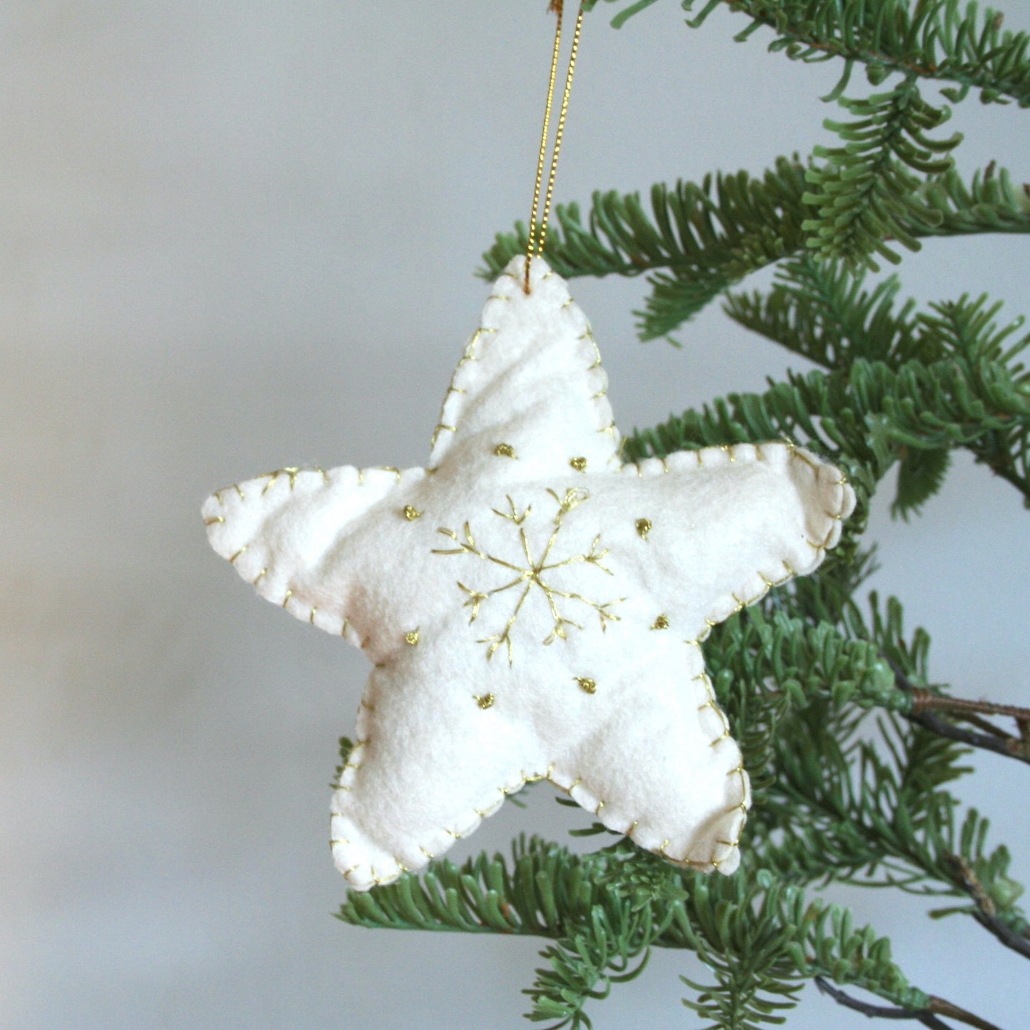 Plush Ornament Gold Embroidery